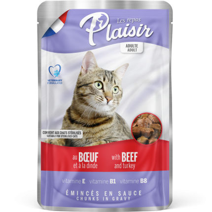 Plaisir Cat Pouch with Beef and Turkey 100 g